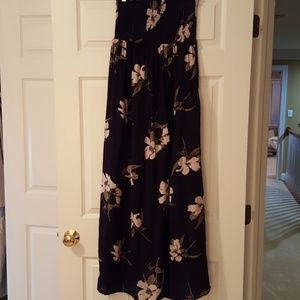 Navy Flowered Maxi Dress